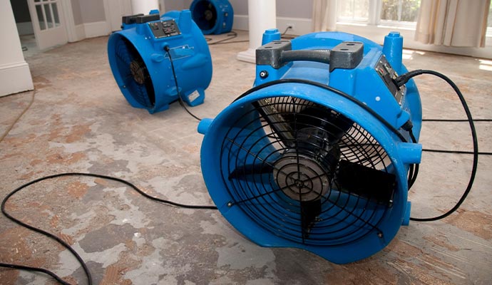 room drying with dehumidifiers 