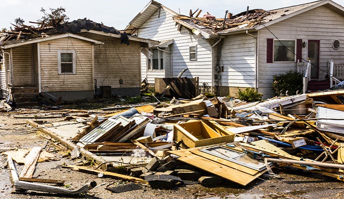 storm damaged houses