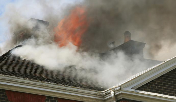 Residential home on fire