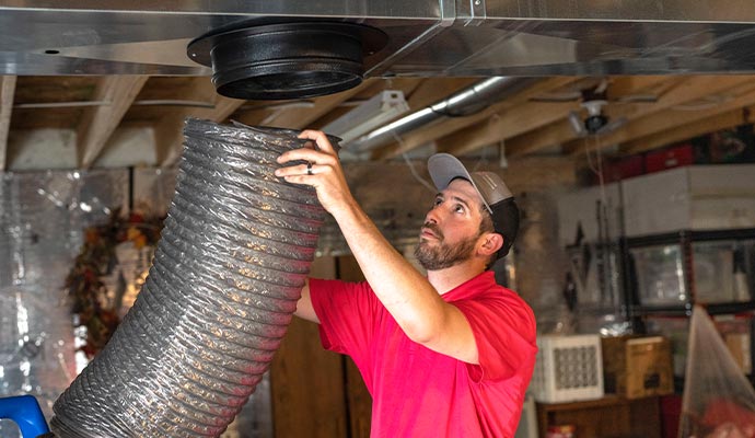 Professional smoke removal service from duct vent