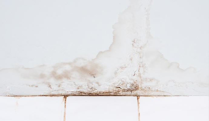 Stained wall due to water damage