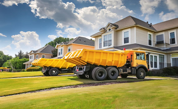 dump trucks used in water damage restoration